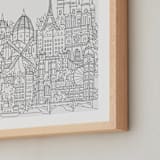 "Study Abroad" - Art Print in White by Krissy Bengtson - Frame Close-up