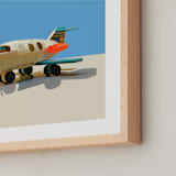 "Toy Jet" - Art Print in Blue by John Andrew Ward - Frame Close-up