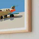 "Toy Jet" - Art Print in Blue by John Andrew Ward - Frame Close-up