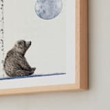 "Once upon a blue moon" - Art Print in white by Maja Cunningham - Frame Close-up