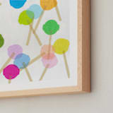 "Rainbow Lollies" - Art Print in Hot Pink by Jenny Westenhofer - Frame Close-up