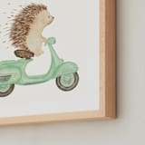 "Fast Riders II" - Art Print in Sage by Francisca Reyes - Frame Close-up