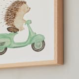 "Fast Riders II" - Art Print in Sage by Francisca Reyes - Frame Close-up