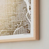 "Custom Map Filled Foil Art" - Custom Foil Print in Gold by Minted - Frame Close-up