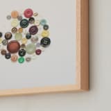 "Collected Buttons" - Art Print in Brown by Amber Barkley - Frame Close-up