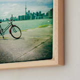 "Toronto Bike 1" - Art Print in aqua by Margaret Hine - Frame Close-up