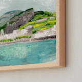 "Amalfi Dreams I" - Art Print in Aqua by Holly Whitcomb - Frame Close-up