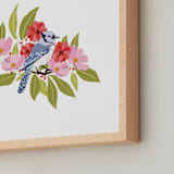 "Blue Jay Design" - Art Print in Lavender by Rushmi - Frame Close-up