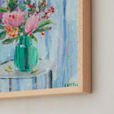 "Oh Happy Days" - Art Print in Sky Blue by Lottie Aldarwish - Frame Close-up