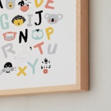 "Animal ABCs" - Art Print in White by Milk House Kids - Frame Close-up