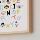 "Animal ABCs" - Art Print in White by Milk House Kids - Frame Close-up
