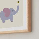 "Playful Elephant" - Art Print in Lavender by Cass Loh - Frame Close-up