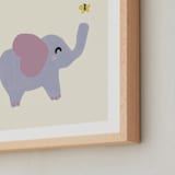 "Playful Elephant" - Art Print in Lavender by Cass Loh - Frame Close-up