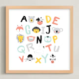 "Animal ABCs" - Art Print in White by Milk House Kids - Framed