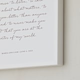 "Your Vows as an Art Print" - Custom Print in Rustique by Minted - Frame Close-up
