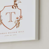 "Woodland Animal Crest: Custom Print" - Custom Print in Papaya by Vivian Yiwing - Frame Close-up