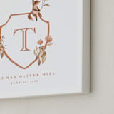 "Woodland Animal Crest: Custom Print" - Custom Print in Papaya by Vivian Yiwing - Frame Close-up