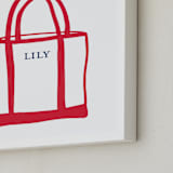 "Name Tote: Custom Print" - Custom Print in Lobster by Erika Firm - Frame Close-up