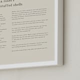 "Recipe" - Custom Print in Parchment Cream by Sierra Lee - Frame Close-up
