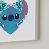 "Botanical Stitch" - Art Print in Surf by Jessie Steury - Frame Close-up
