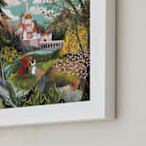 "Belle and Beast Stroll the Castle Grounds" - Art Print in Forest by Becky Nimoy - Frame Close-up