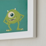 "Mike from Disney and Pixar's Monster's Inc" - Art Print in Green by Kiersten Garner - Frame Close-up