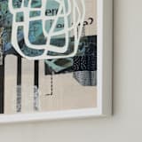 "Daily Contemplation 4" - Art Print in Turquoise by Cordula Kagemann - Frame Close-up