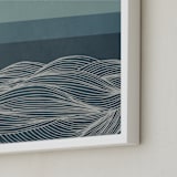 "Deep Sea" - Art Print in Blue Whale by Lucrecia Caporale - Frame Close-up
