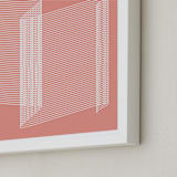 "pink and lines" - Art Print in coral pink by Marco Berrios - Frame Close-up