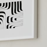 "Linear" - Art Print in black and white by Jennifer Morehead - Frame Close-up