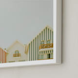 "Striped houses" - Art Print in Gray Blue by Lena Erysheva - Frame Close-up