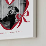 "Ribbon Bow Heart: Square Framed Photo" - Framed Photo in Cherry by Rebecca Durflinger - Frame Close-up