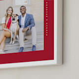 "Contemporary Typo: Square Framed Photo" - Framed Photo in Red by Lucrecia Caporale - Frame Close-up