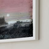 "Moon over Henry's Lake" - Art Print in Sunset Pink by Krista Messer - Frame Close-up