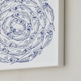 "Sardines" - Art Print in Indigo by Bryn Wears-Fitipaldi - Frame Close-up