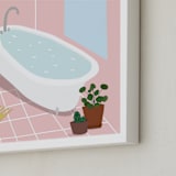"bathroom window" - Art Print in millennial pink by Katja Ja - Frame Close-up