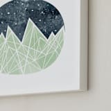 "Nighttime Sky" - Art Print in spearmint by Shirley Lin Schneider - Frame Close-up