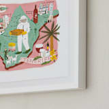 "Tenerife Map" - Art Print in Tenerife Pink by Lindsey Balbierz - Frame Close-up