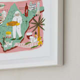"Tenerife Map" - Art Print in Tenerife Pink by Lindsey Balbierz - Frame Close-up