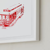 "Hop On!" - Art Print in Poppy by Paul Berthelot - Frame Close-up