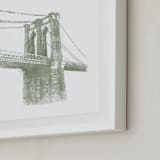 "Brooklyn Bridge" - Art Print in Moss by Paul Berthelot - Frame Close-up