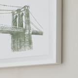 "Brooklyn Bridge" - Art Print in Moss by Paul Berthelot - Frame Close-up