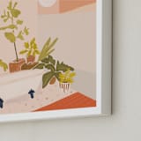 "Dream Bathroom" - Art Print in peach by Lisa Nelson - Frame Close-up