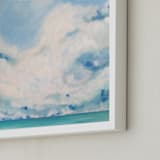 "White Blur" - Art Print in sky blue by Jennifer Hallock - Frame Close-up