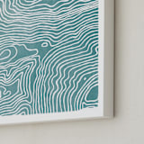 "Be. Here. Now." - Art Print in Ocean Blue by Ria Sharon - Frame Close-up