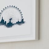 "London Eye" - Art Print in Night Sky by Paul Berthelot - Frame Close-up
