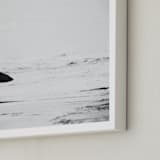 "Just one more wave" - Art Print in grey beach mist by Dawn Smith - Frame Close-up