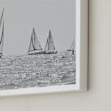 "Four Sails" - Art Print in light sea grey by Sea and Sky - Frame Close-up