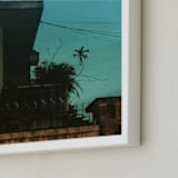 "Dusk in Phnom Penh" - Art Print in turquoise by Jessica Niles DeHoff - Frame Close-up