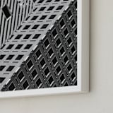 "Squares and Lines" - Art Print in Urban Grey by Brian Collins - Frame Close-up
